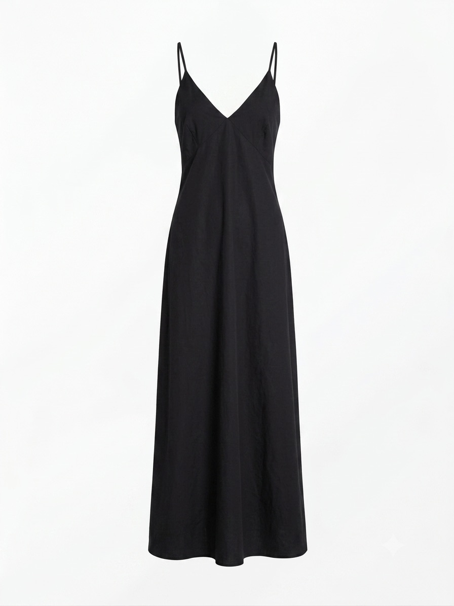 Michael Kors Black V-Neck Slip Maxi Dress